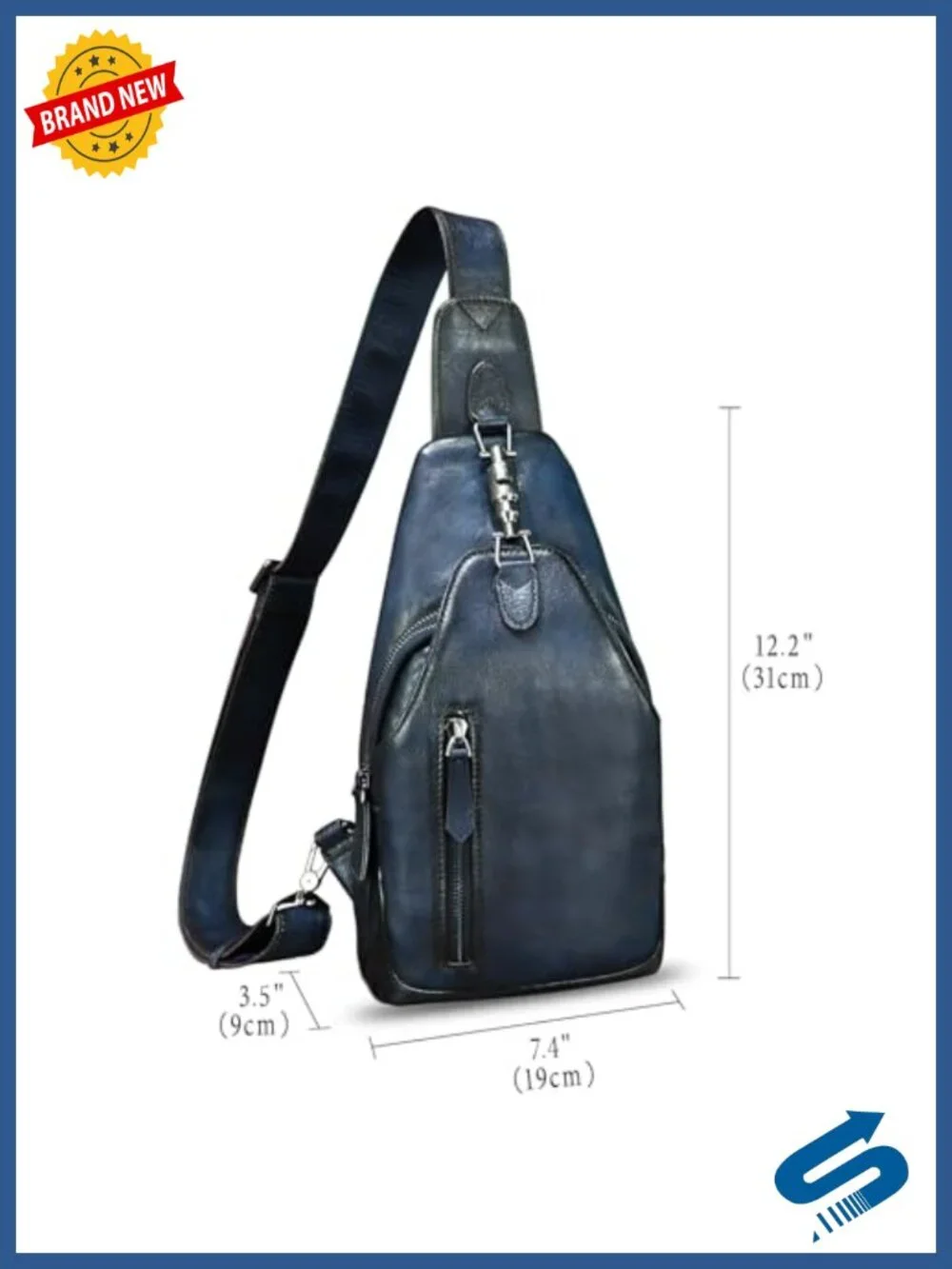 Genuine Leather Sling Bag Vintage Handmade Backpack Crossbody Chest Purse